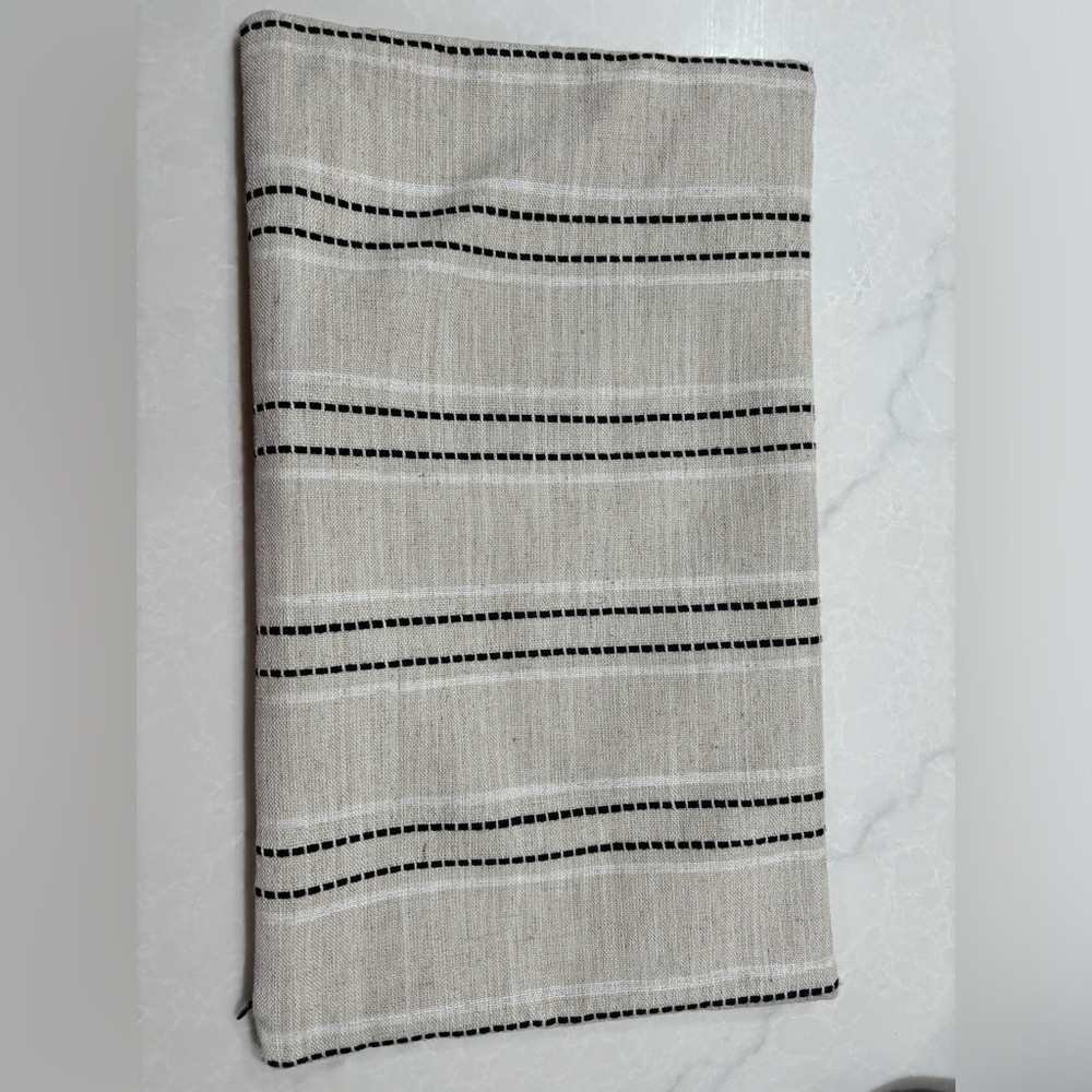 NEW! Custom made Pillow cover to fit  12 x 20 insert linen black gray